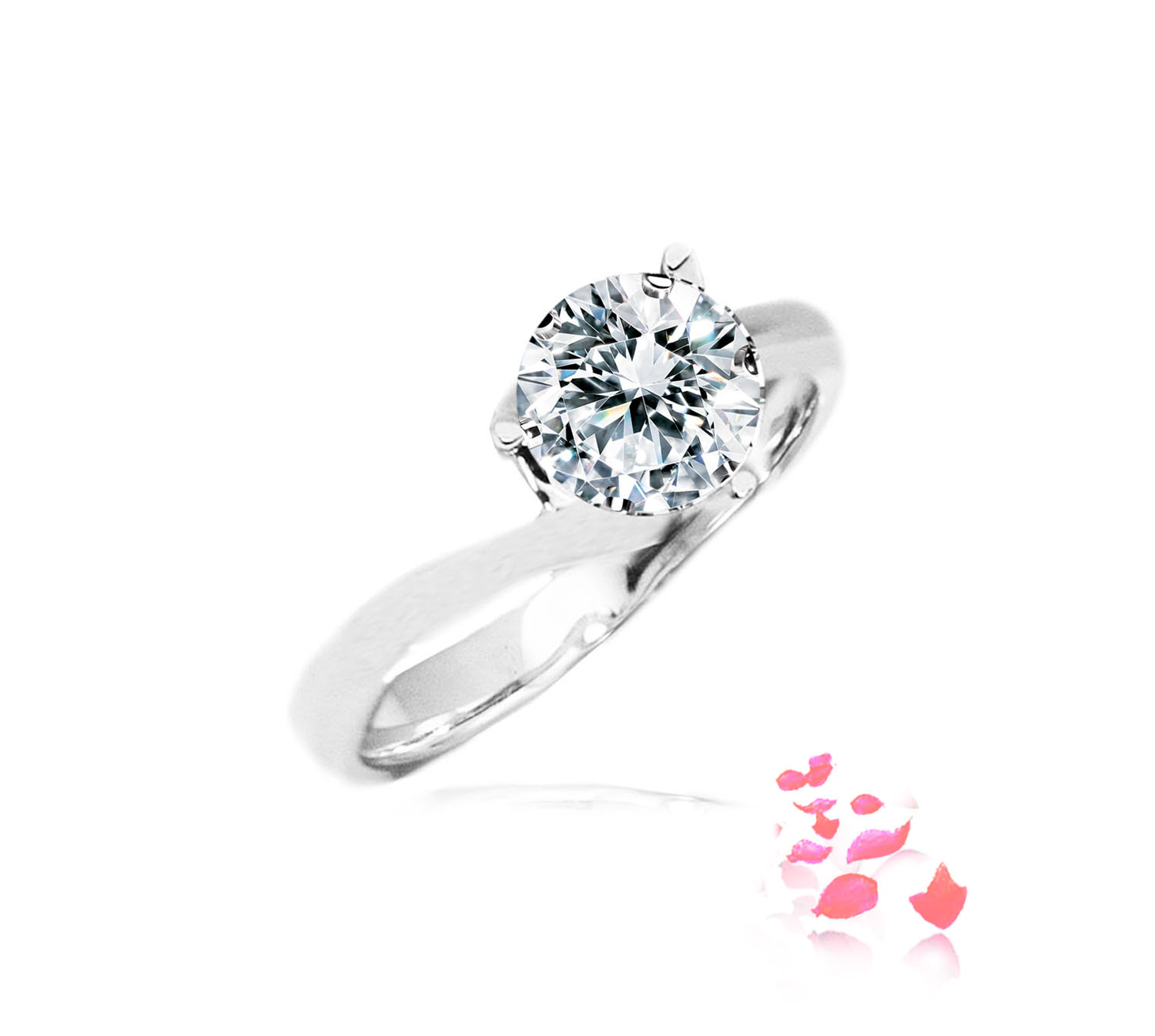 Timeless Tango Ring Setting in 18k White Gold, 3 Prongs